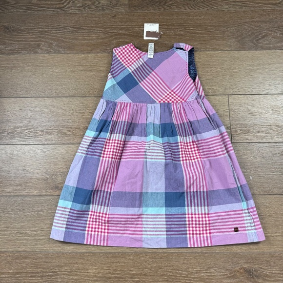 Tea Collection Girls Reversible Sundress Chambray Plaid  10 Back to School NWT - Picture 11 of 11